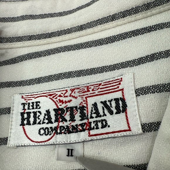 The Heartland Company White Striped Oversized Button Down Size Large - Picture 5 of 10